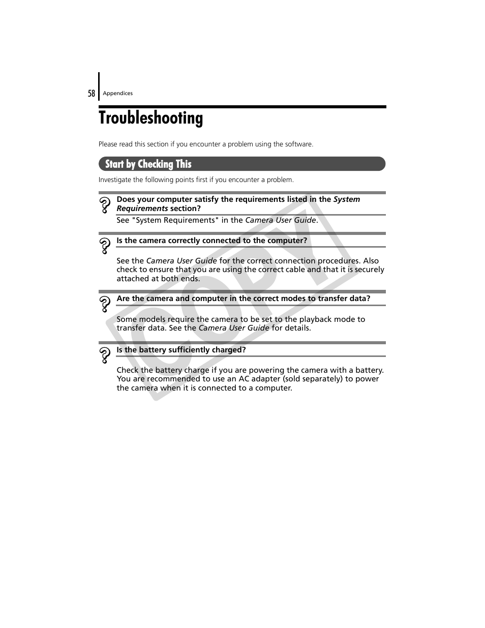 Troubleshooting, Co py | Canon CDP-E074-030 User Manual | Page 58 / 64