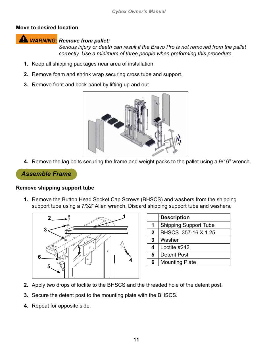 Cybex 18080 Bravo Pro User Manual | Page 11 / 32