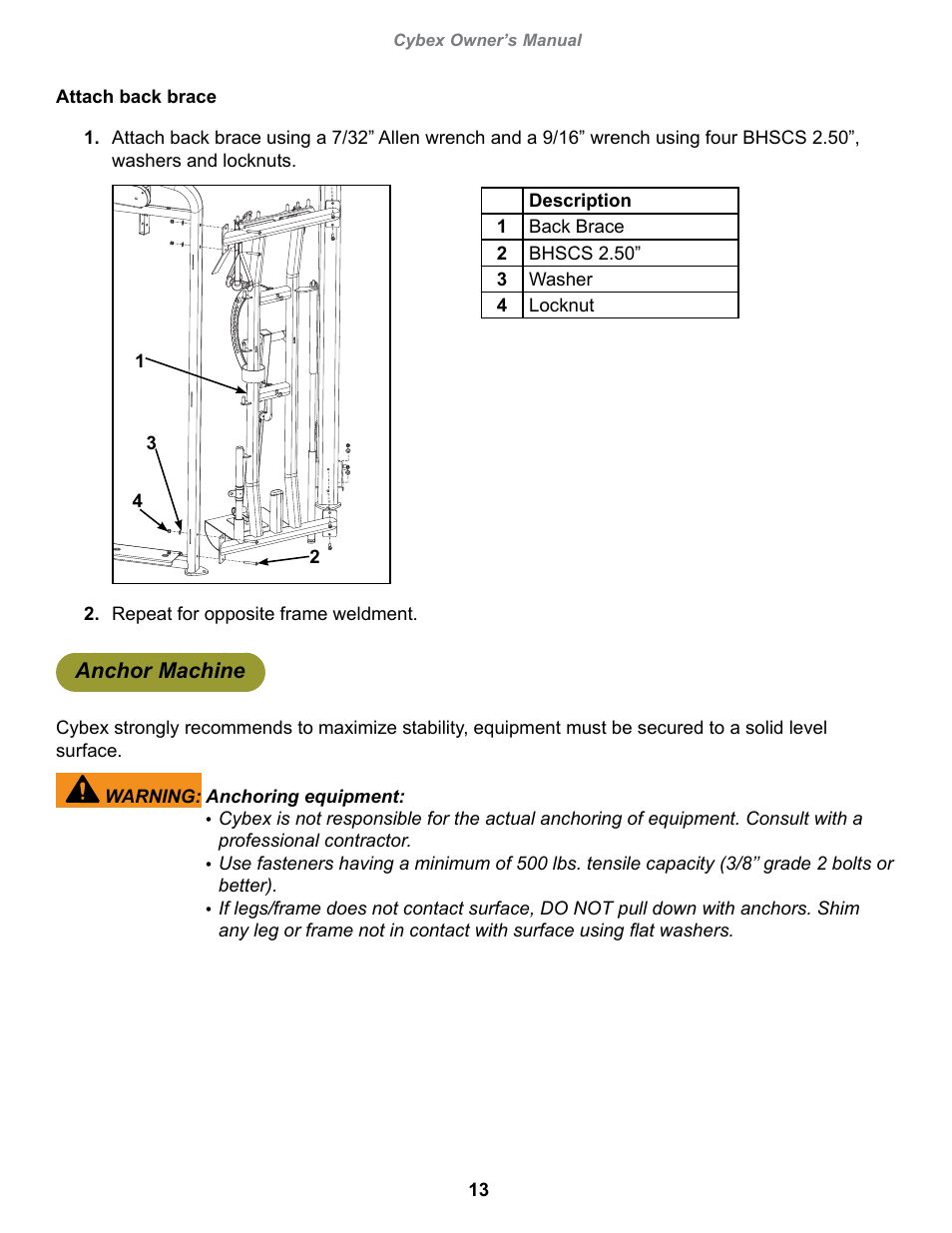 Cybex 18080 Bravo Pro User Manual | Page 13 / 32