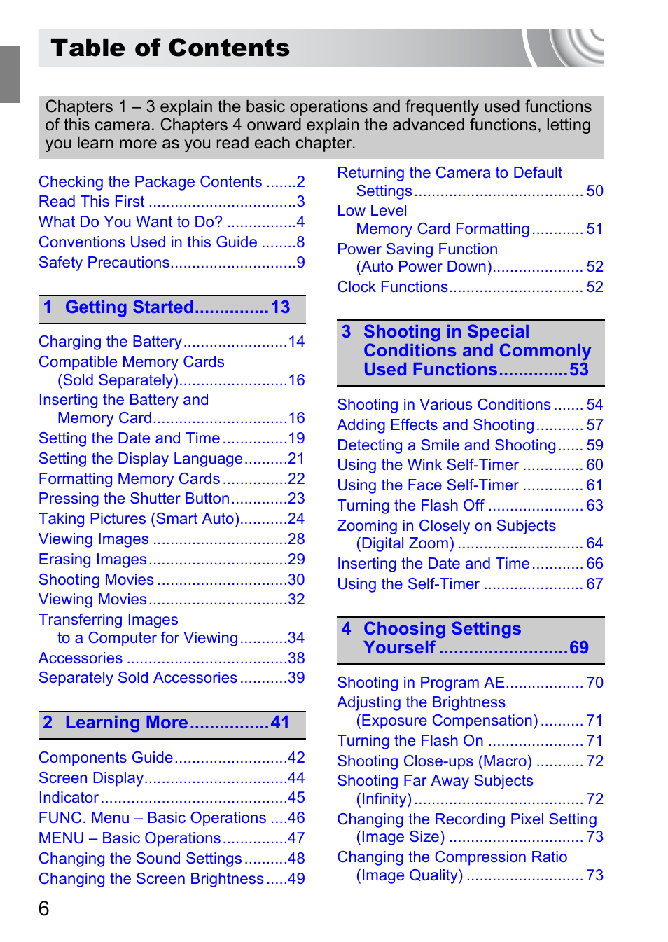 Canon IXUS 130 User Manual | Page 6 / 176