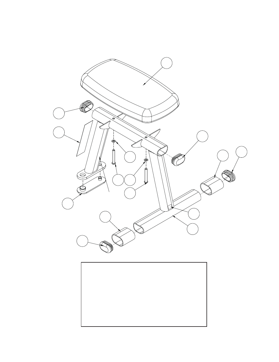 8820 main assembly detail | Cybex 8820 Bravo Bench User Manual | Page 14 / 18