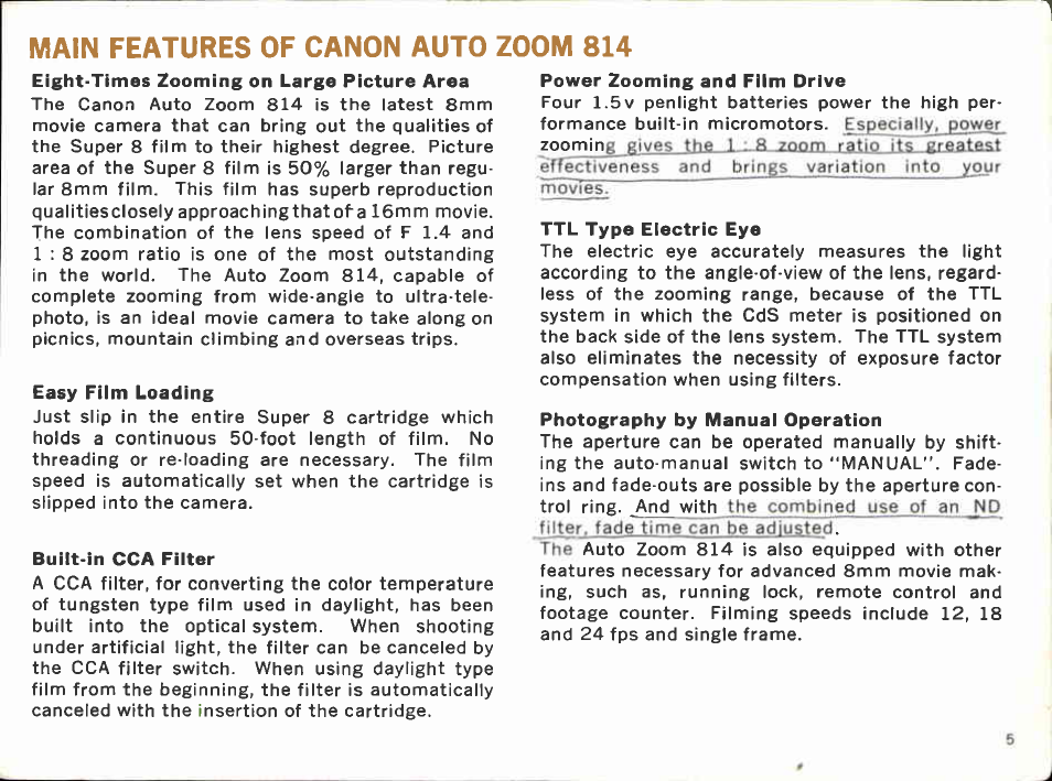 Canon Super 8 814 User Manual | Page 7 / 59