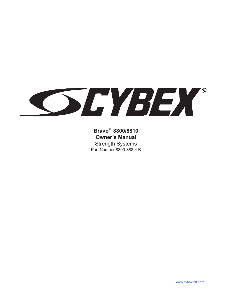 Cybex 8800 Bravo Medical User Manual | 24 pages