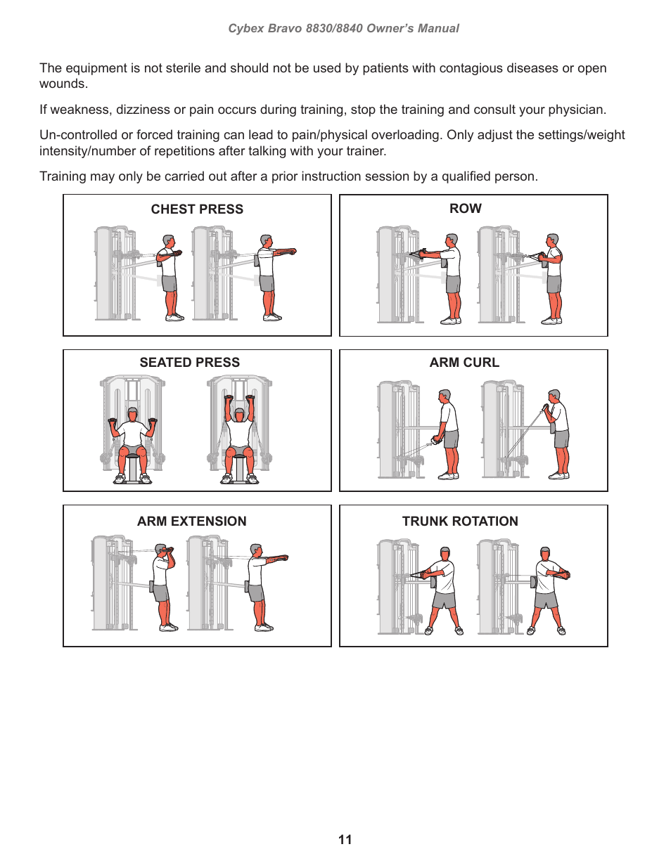Cybex 8830 Bravo Medical User Manual | Page 11 / 24