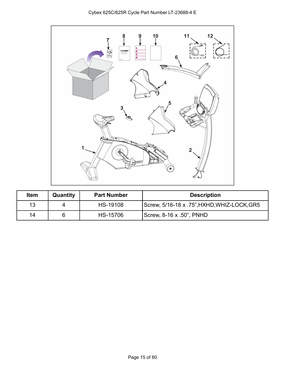 Cybex 625C Cycle Bike User Manual | Page 15 / 80