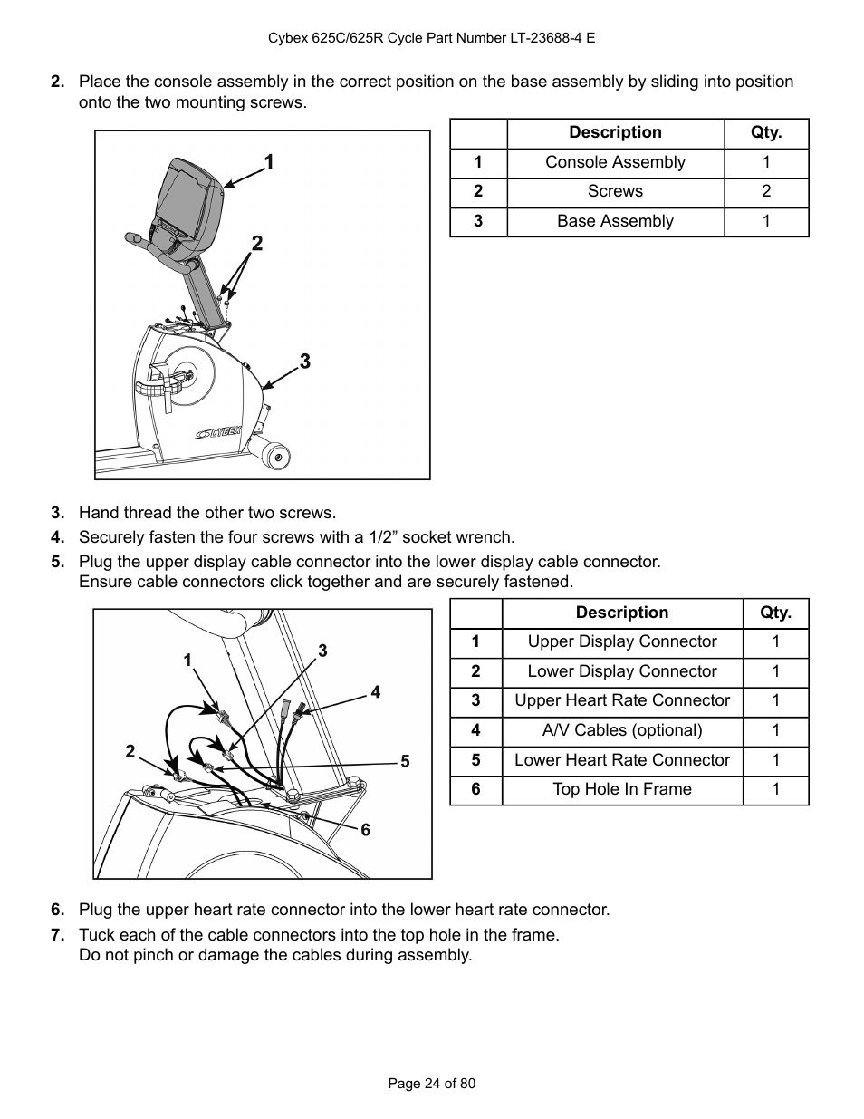 Cybex 625C Cycle Bike User Manual | Page 24 / 80