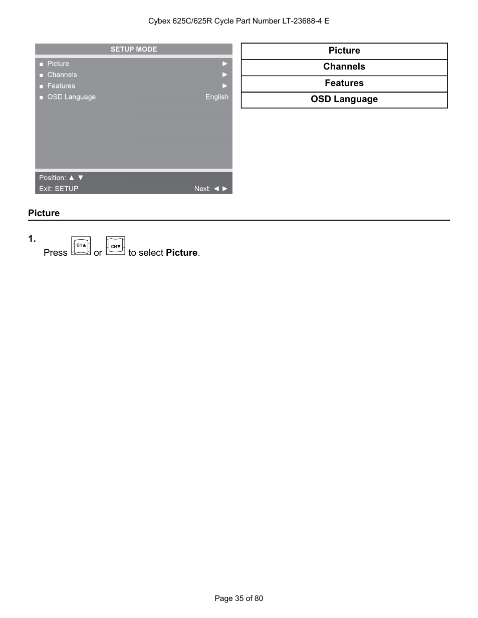 Picture | Cybex 625C Cycle Bike User Manual | Page 35 / 80
