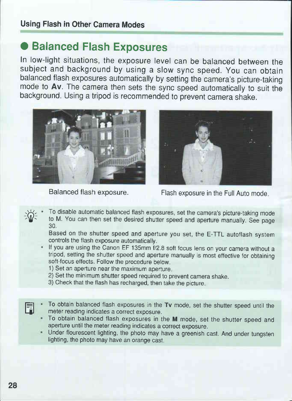 Balanced flash exposures | Canon 550EX User Manual | Page 28 / 128