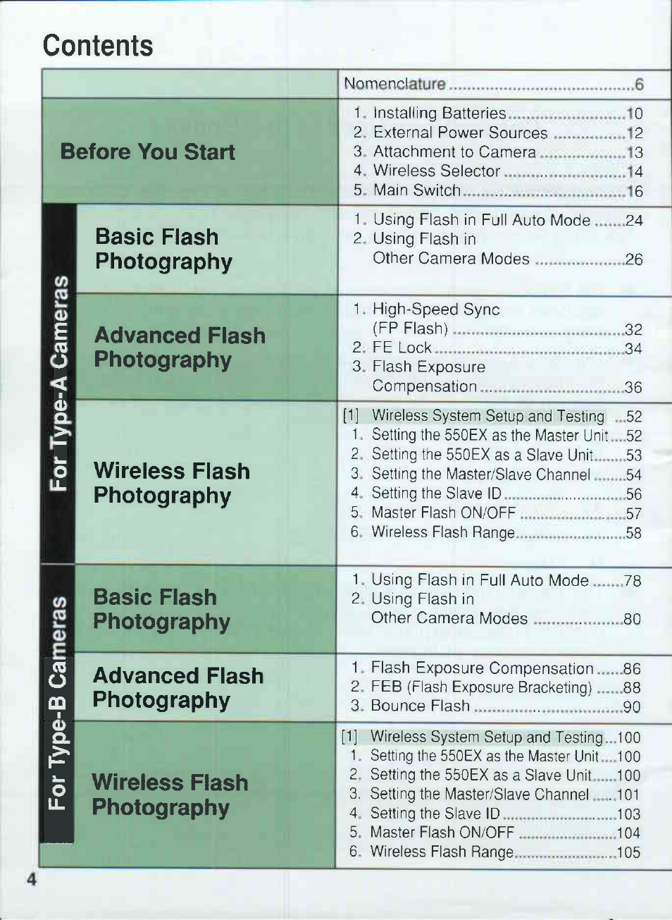 Canon 550EX User Manual | Page 4 / 128