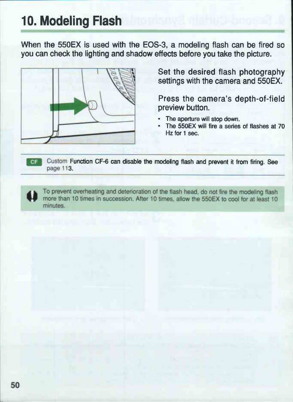 Modeling flash | Canon 550EX User Manual | Page 50 / 128