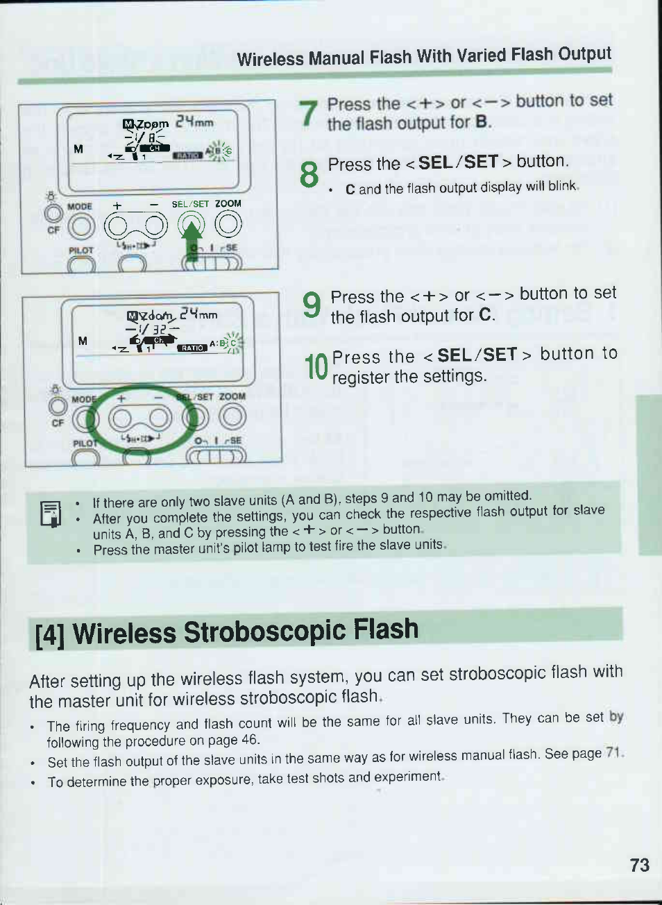 4] wireless stroboscopic flash | Canon 550EX User Manual | Page 73 / 128