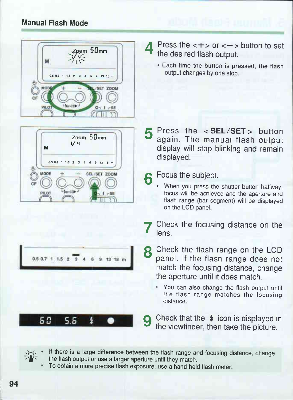 Sc s.e, C press the <sel/set> button, Focus the subject | Canon 550EX User Manual | Page 94 / 128