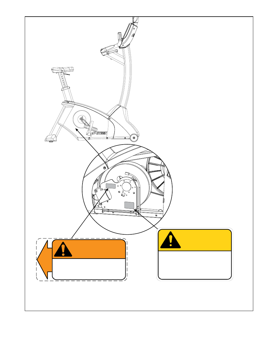 Caution, Varning, Warning | Warnung, Avertissement, Owatonna, Moving parts. keep hands away when in use, Advertencia | Cybex 750C Cycle Bike User Manual | Page 13 / 58