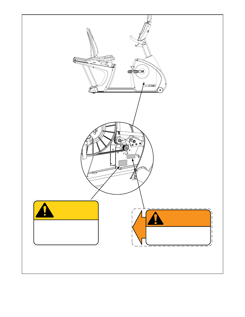 Caution, Varning, Warning | Warnung, Avertissement, Owatonna, Moving parts. keep hands away when in use, Advertencia | Cybex 750C Cycle Bike User Manual | Page 16 / 58
