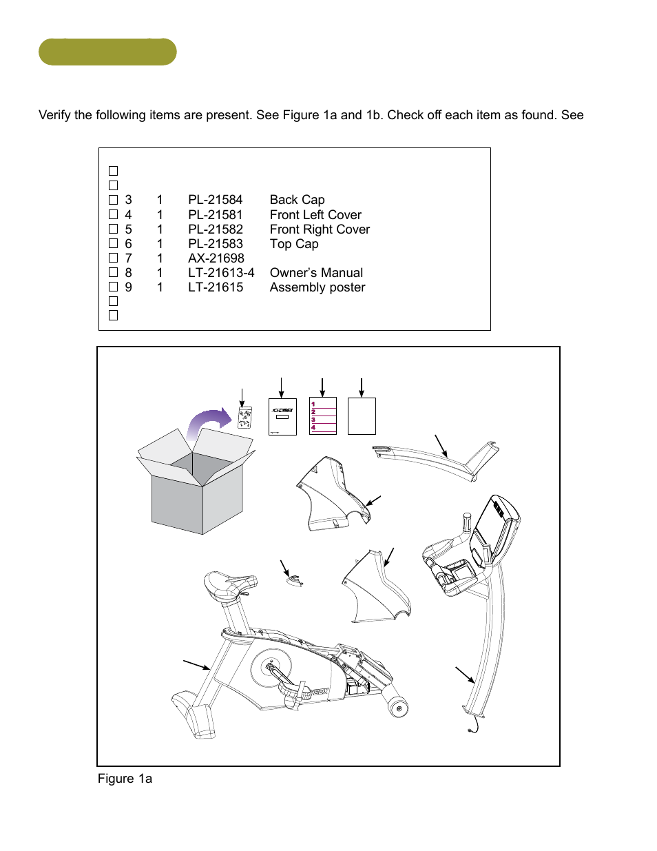 750c assembly | Cybex 750C Cycle Bike User Manual | Page 21 / 58