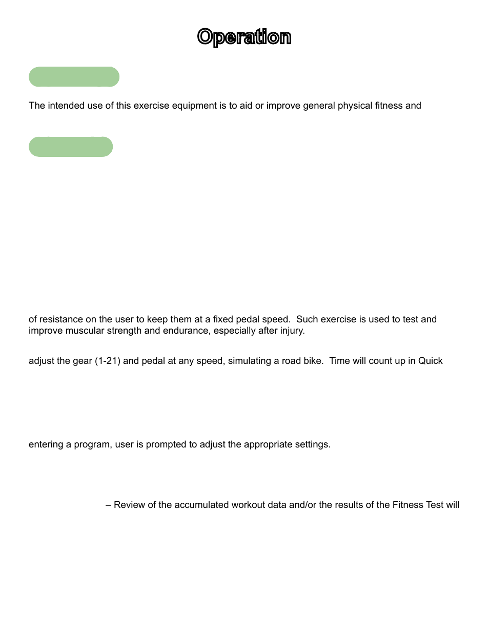 Operation, Intended use, Terms used | Cybex 750C Cycle Bike User Manual | Page 37 / 58