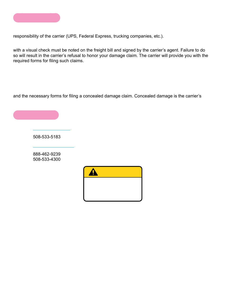 Damaged parts, Ordering parts, Caution | Cybex 750C Cycle Bike User Manual | Page 55 / 58
