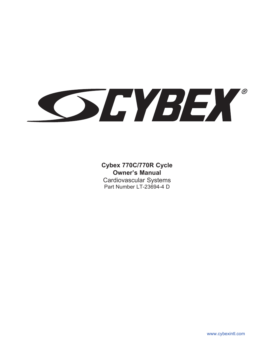 Cybex 770C Cycle Bike User Manual | 76 pages