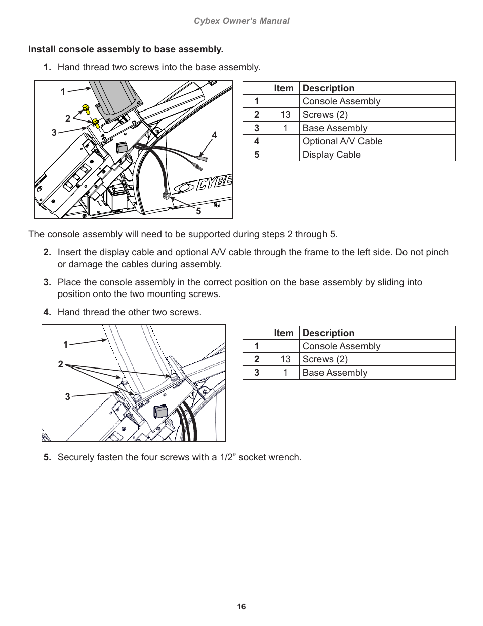 Cybex 770C Cycle Bike User Manual | Page 16 / 76