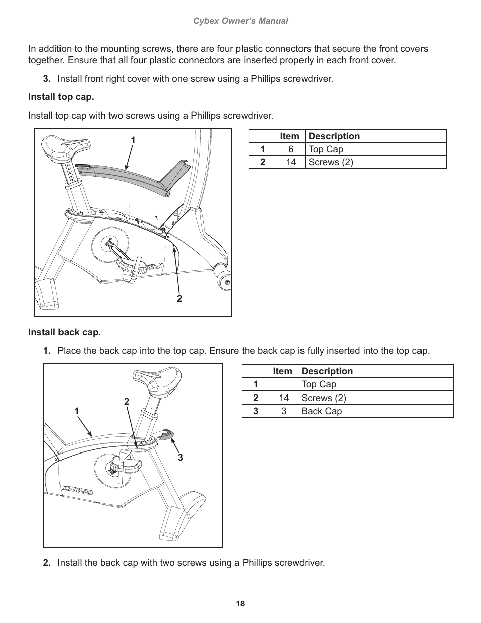 Cybex 770C Cycle Bike User Manual | Page 18 / 76