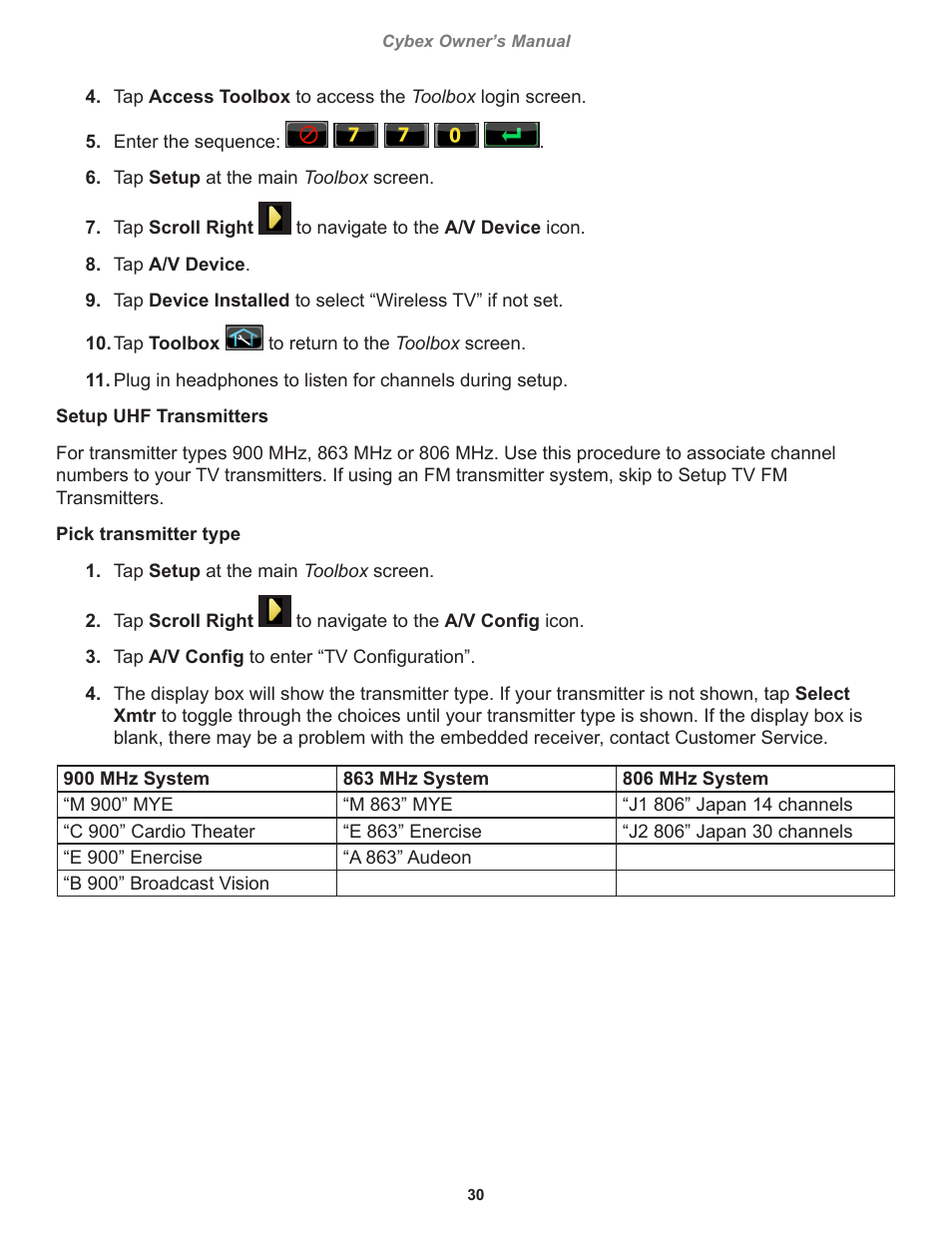 Cybex 770C Cycle Bike User Manual | Page 30 / 76