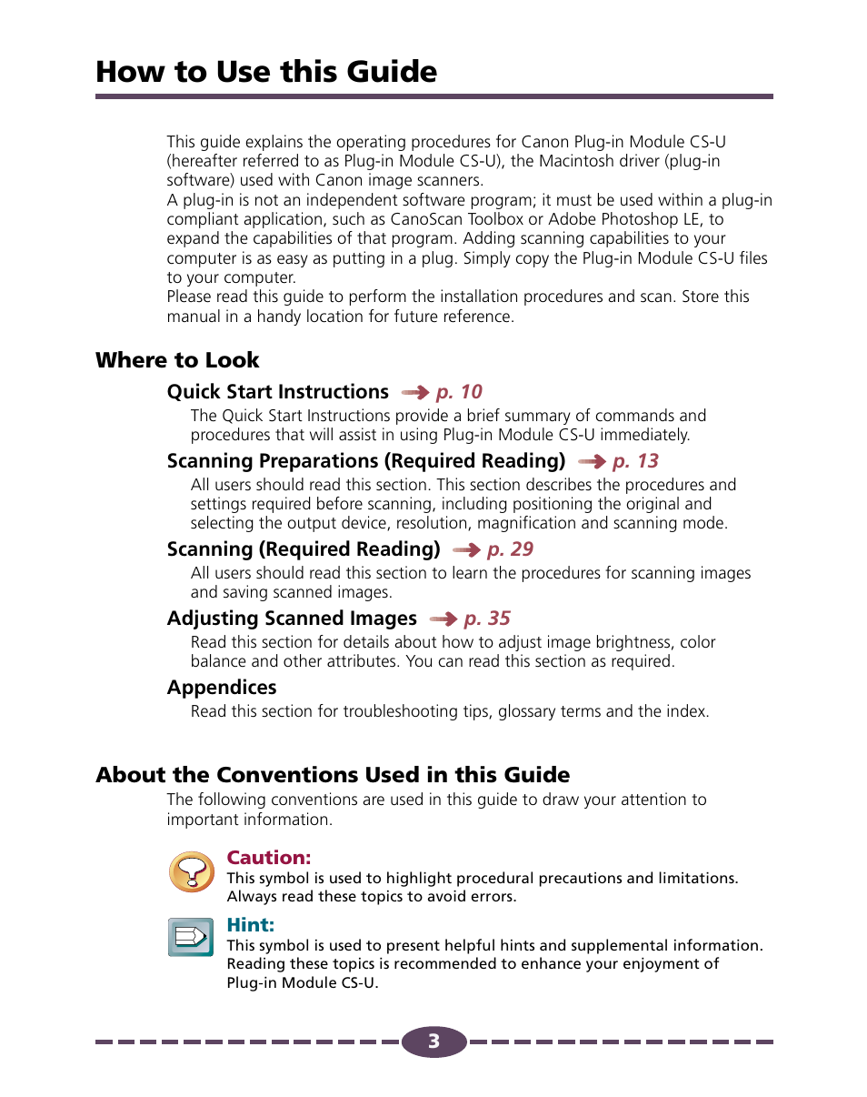 How to use this guide | Canon 4.1 User Manual | Page 3 / 73