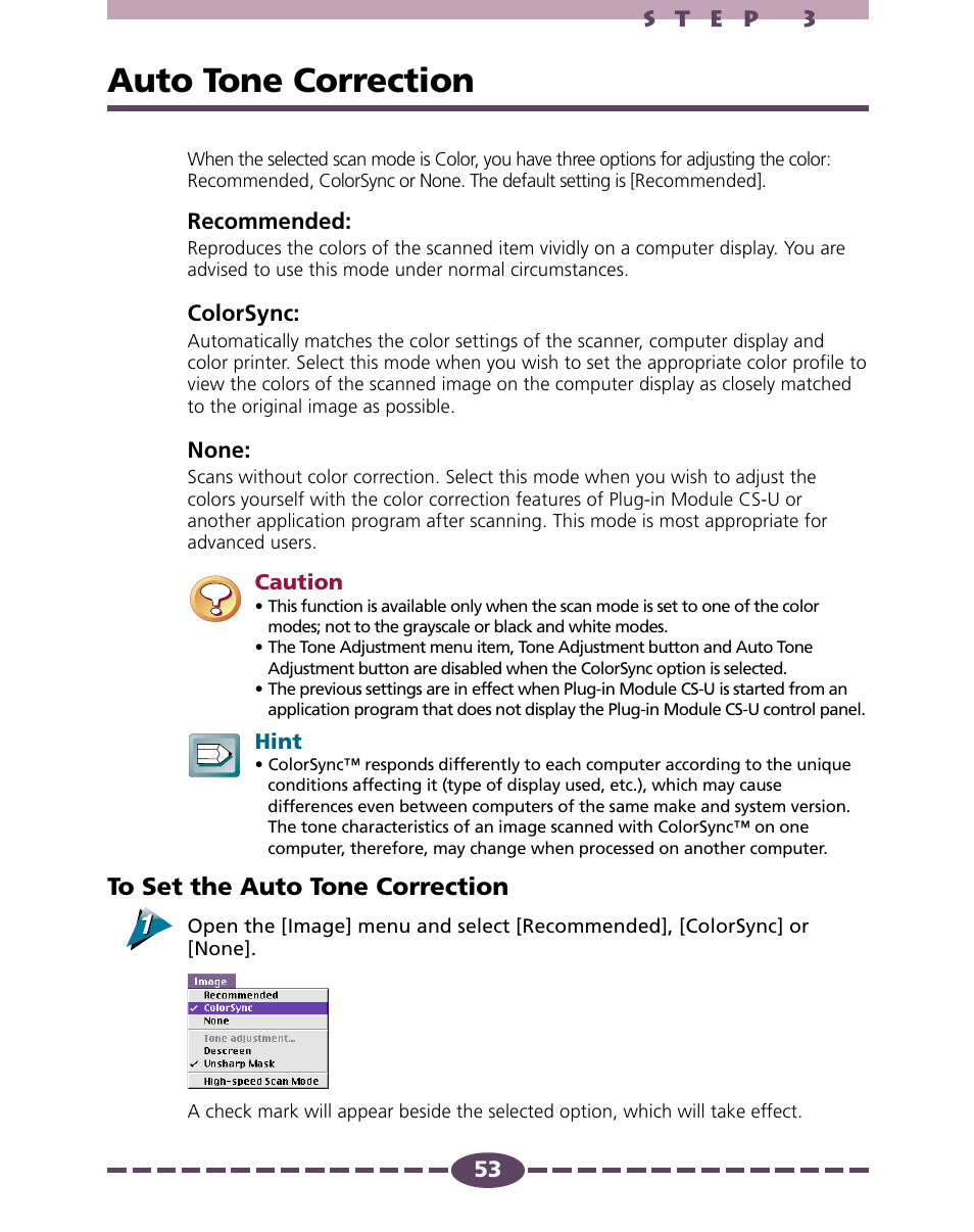 Auto tone correction, P. 53 | Canon 4.1 User Manual | Page 53 / 73