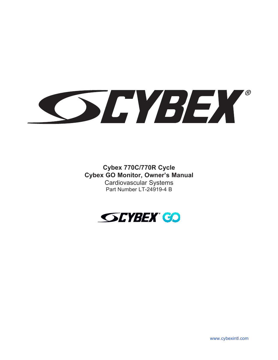 Cybex 770C Cycle Cybex GO User Manual | 68 pages