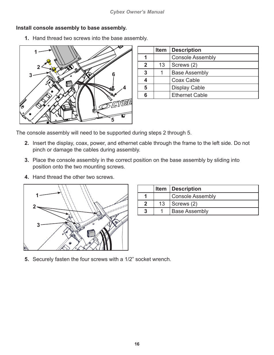 Cybex 770C Cycle Cybex GO User Manual | Page 16 / 68