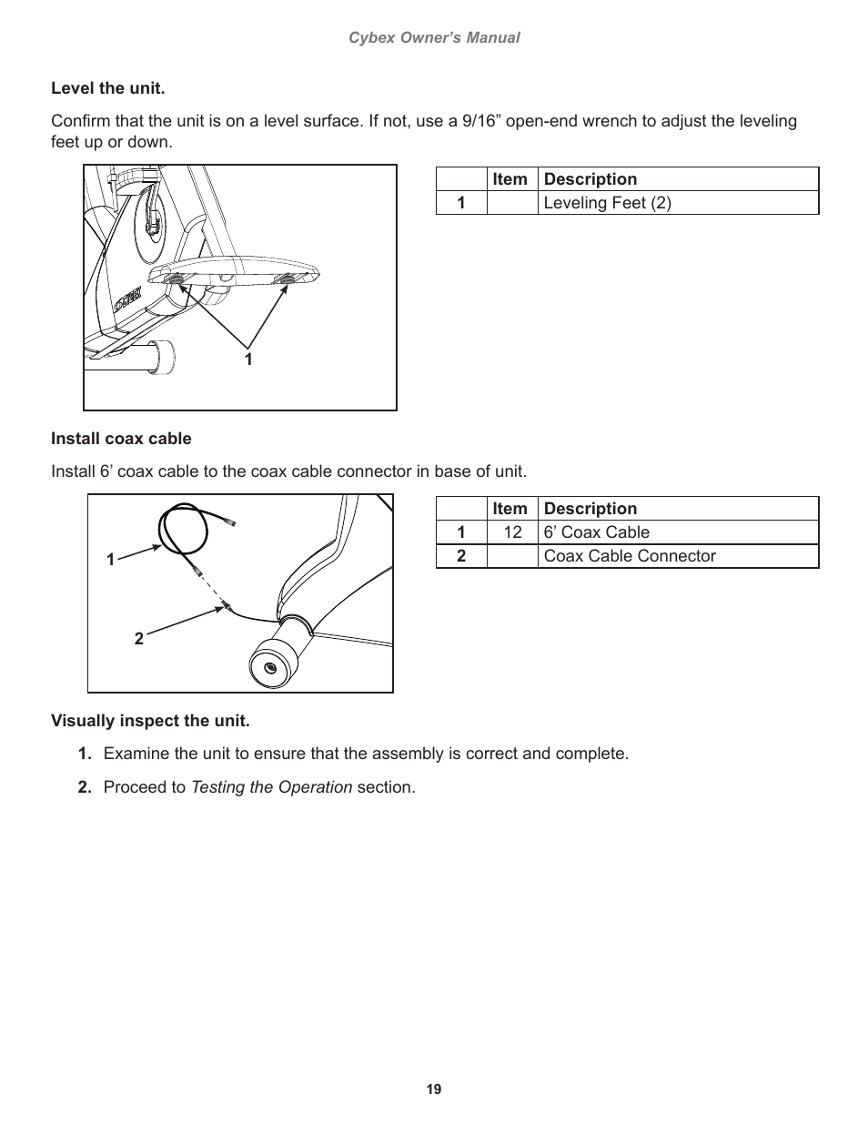 Cybex 770C Cycle Cybex GO User Manual | Page 19 / 68