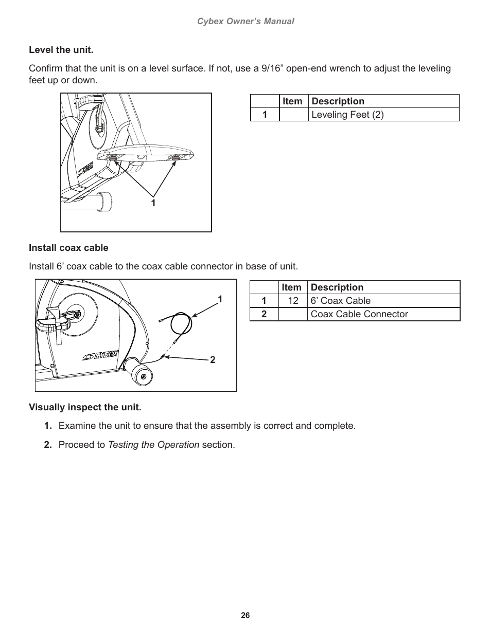 Cybex 770C Cycle Cybex GO User Manual | Page 26 / 68