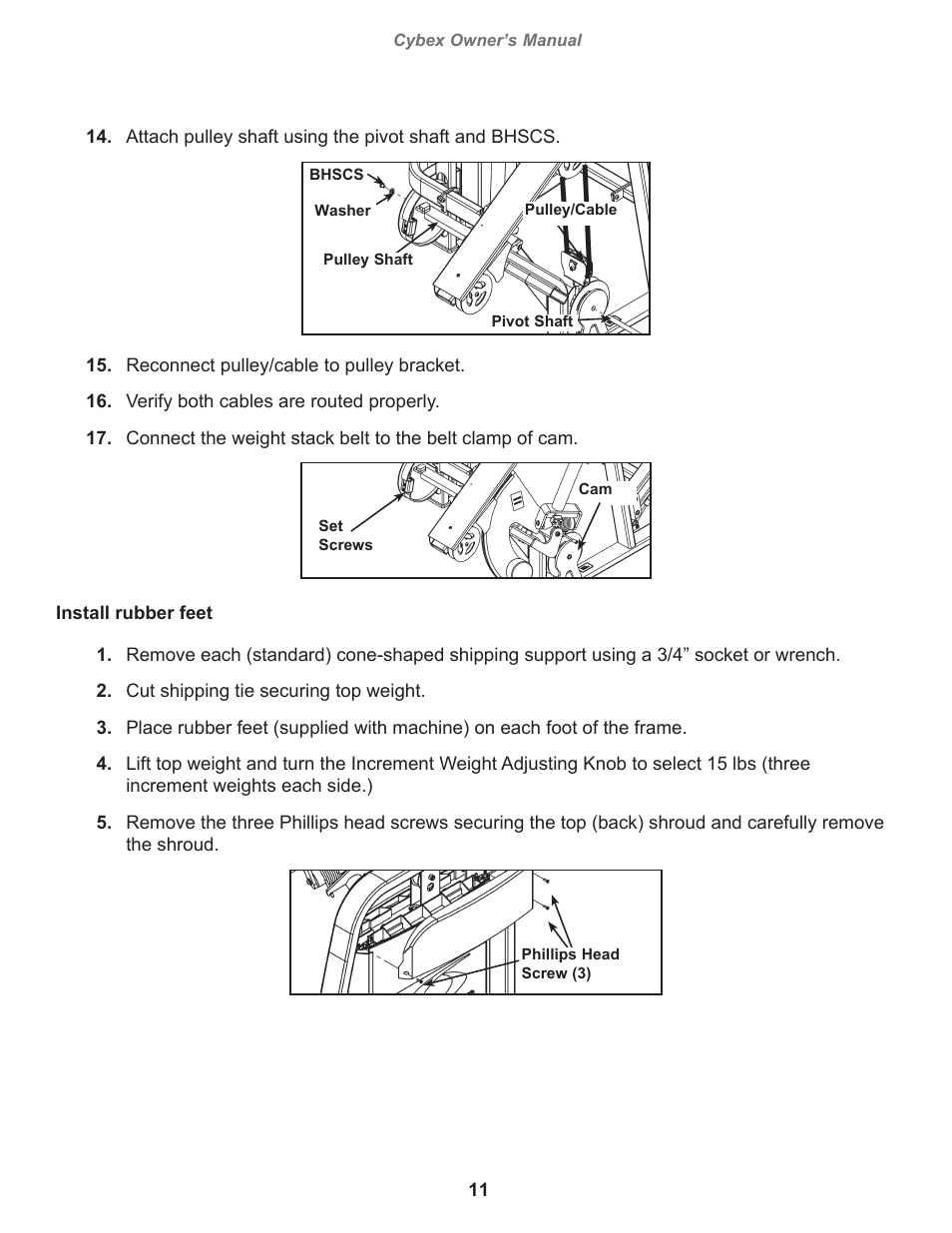 Cybex 11020 Eagle Incline Pull User Manual | Page 11 / 30