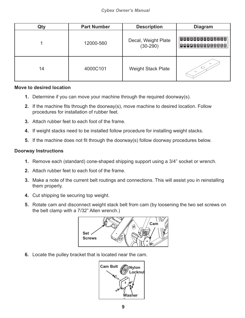 Cybex 11020 Eagle Incline Pull User Manual | Page 9 / 30
