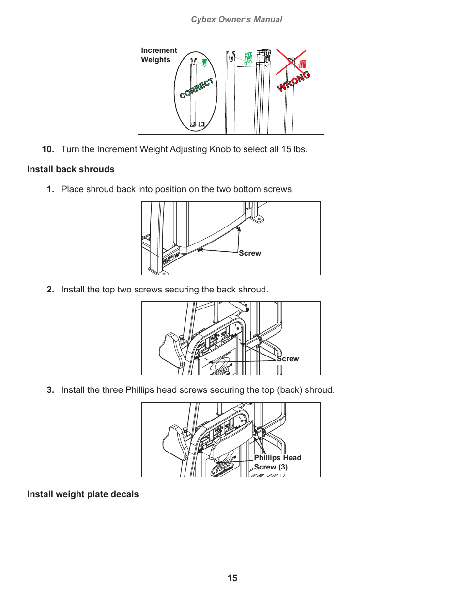 Cybex 11030 Eagle Row User Manual | Page 15 / 32