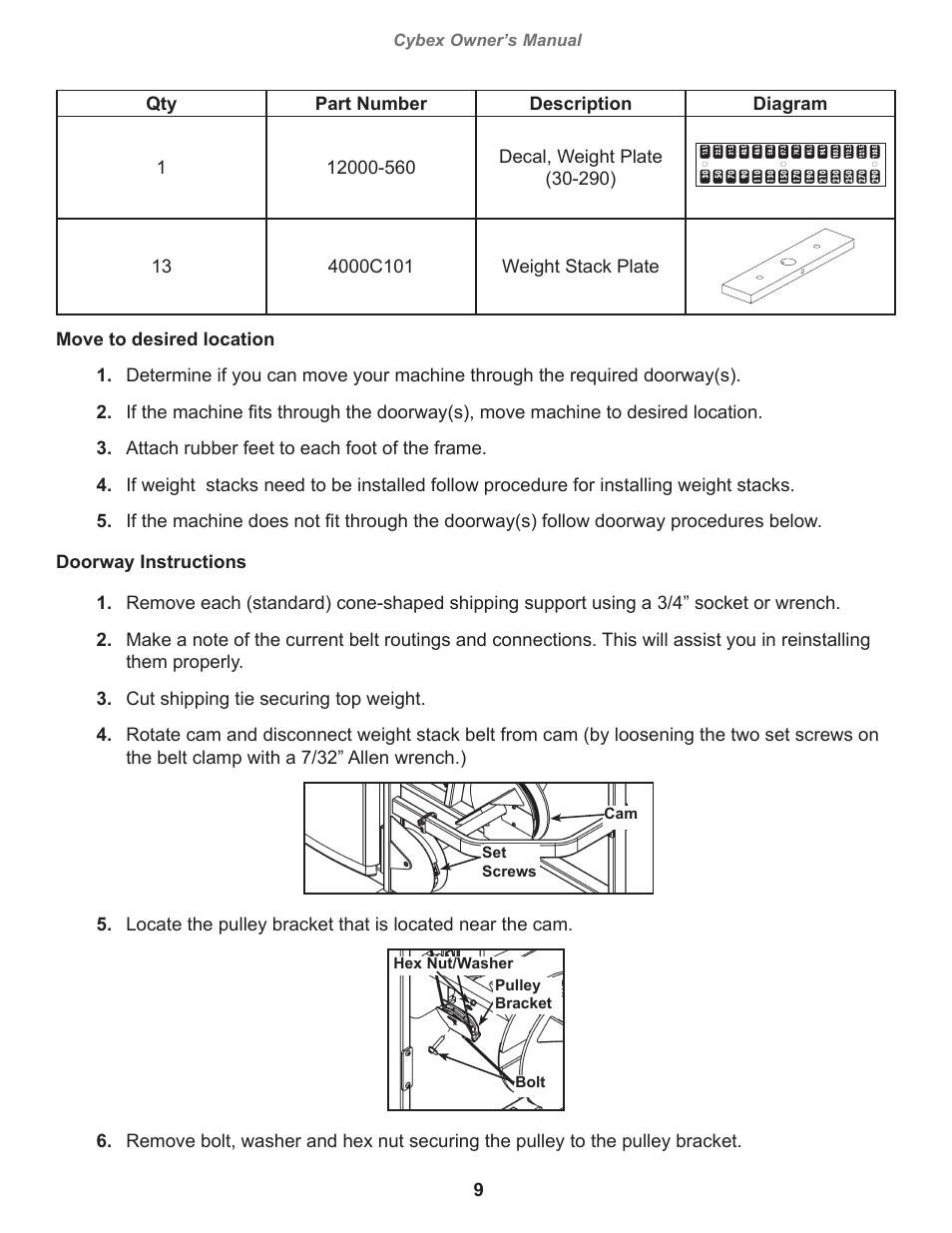 Cybex 11030 Eagle Row User Manual | Page 9 / 32