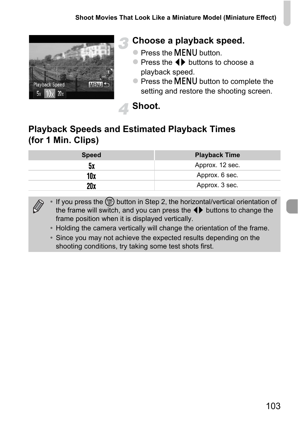 103 choose a playback speed | Canon A1200 User Manual | Page 103 / 184