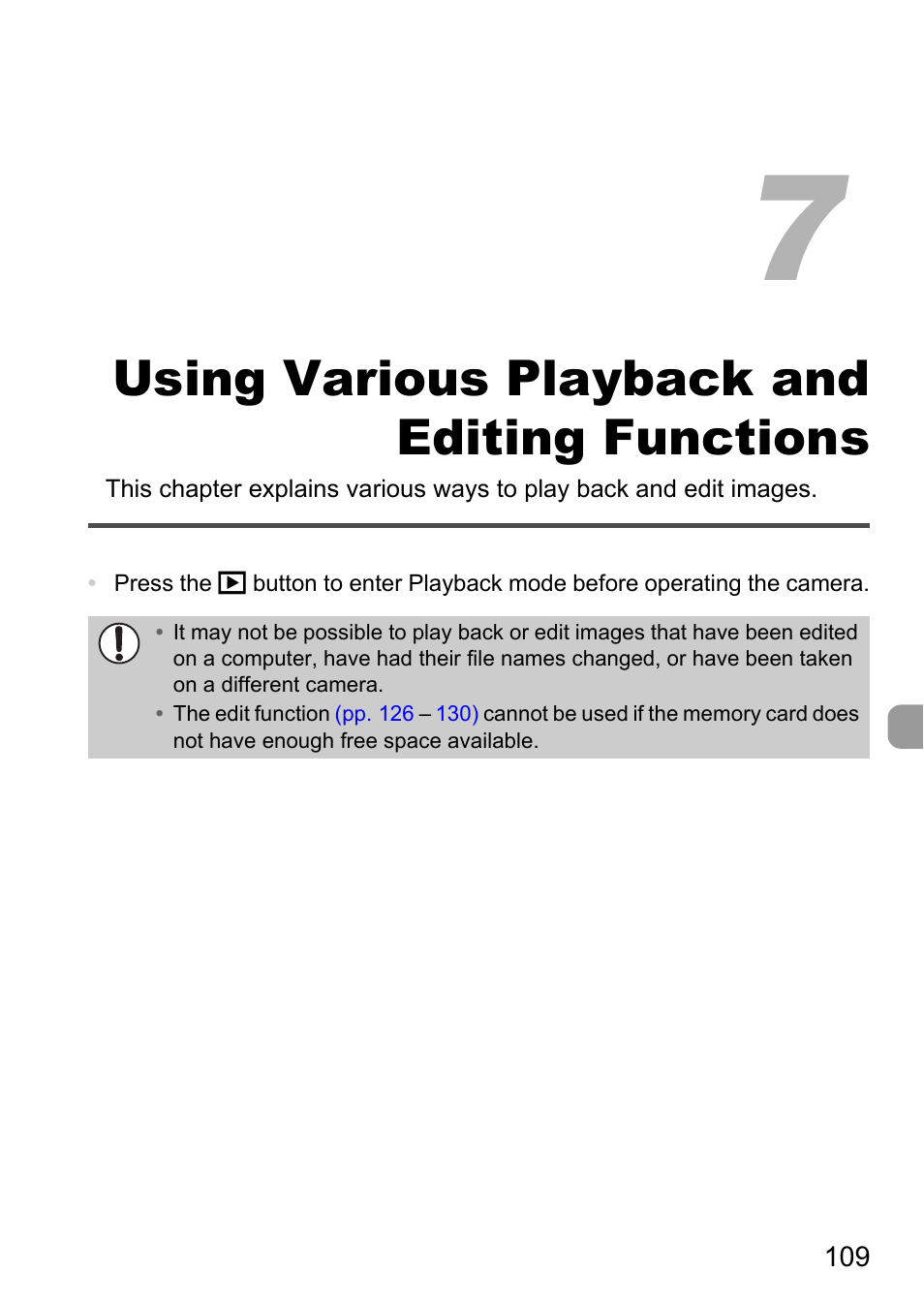 7 using various playback and editing functions, 7 using various playback and, Editing functions | Using various playback and editing functions | Canon A1200 User Manual | Page 109 / 184
