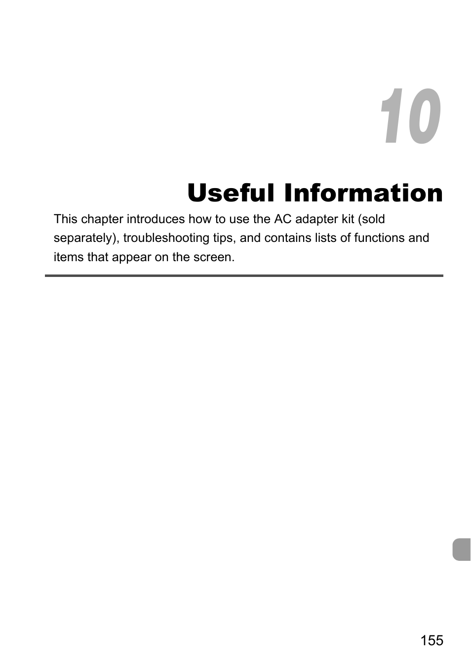 10 useful information | Canon A1200 User Manual | Page 155 / 184