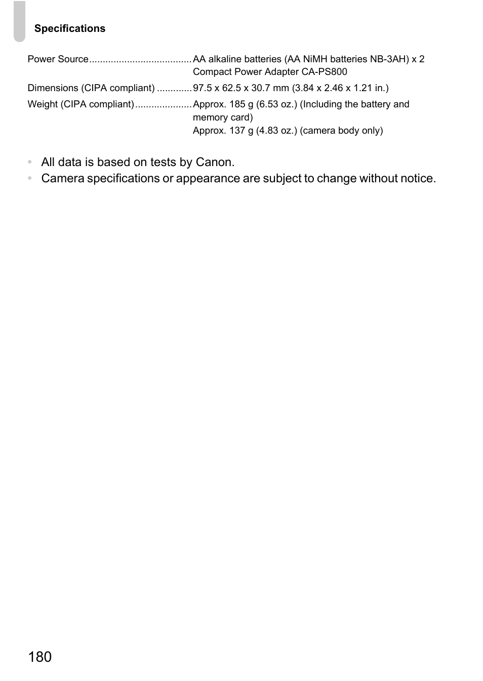 Canon A1200 User Manual | Page 180 / 184