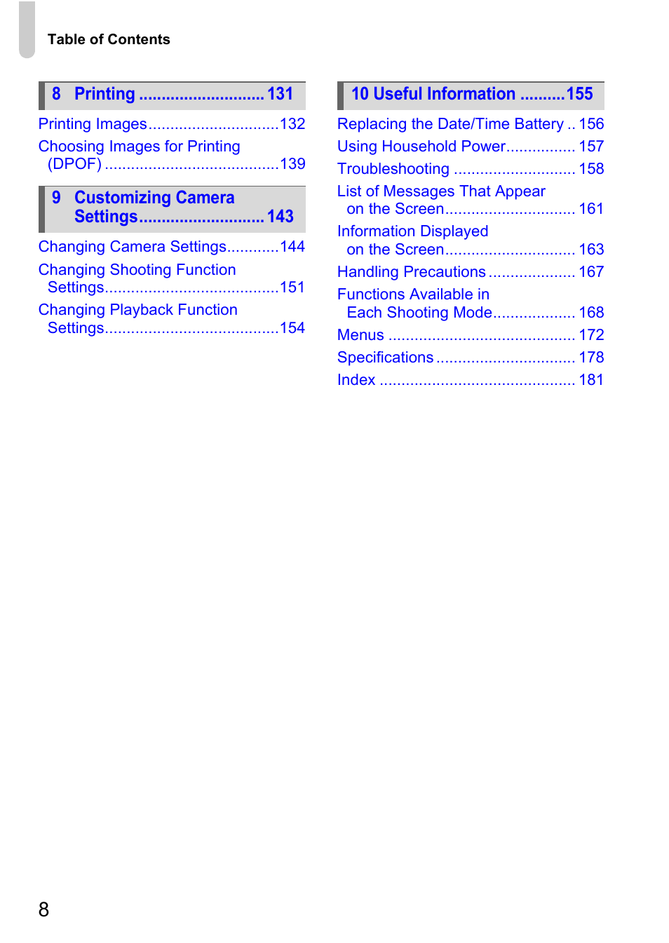 Canon A1200 User Manual | Page 8 / 184