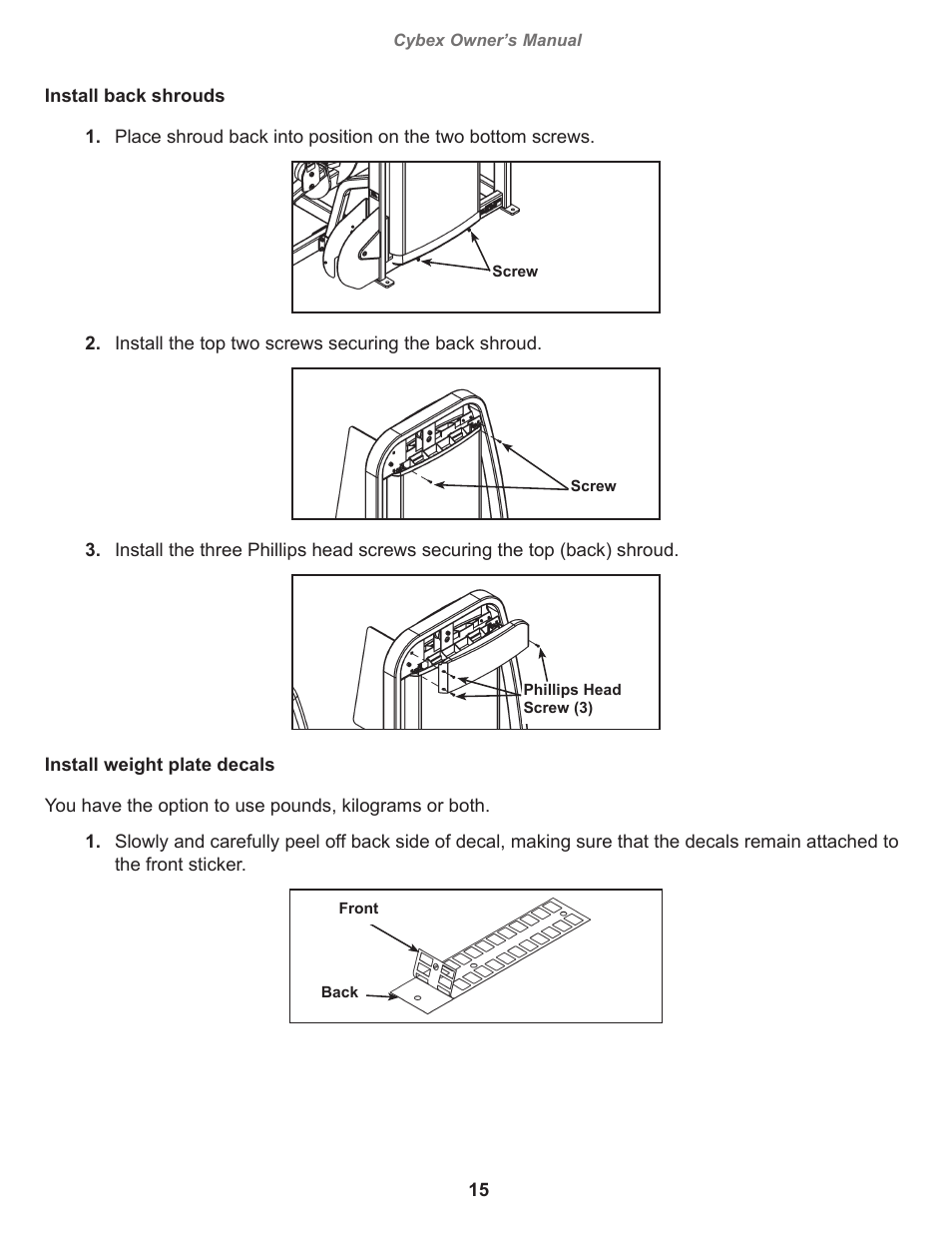 Cybex 11040 Eagle Leg Press User Manual | Page 15 / 30
