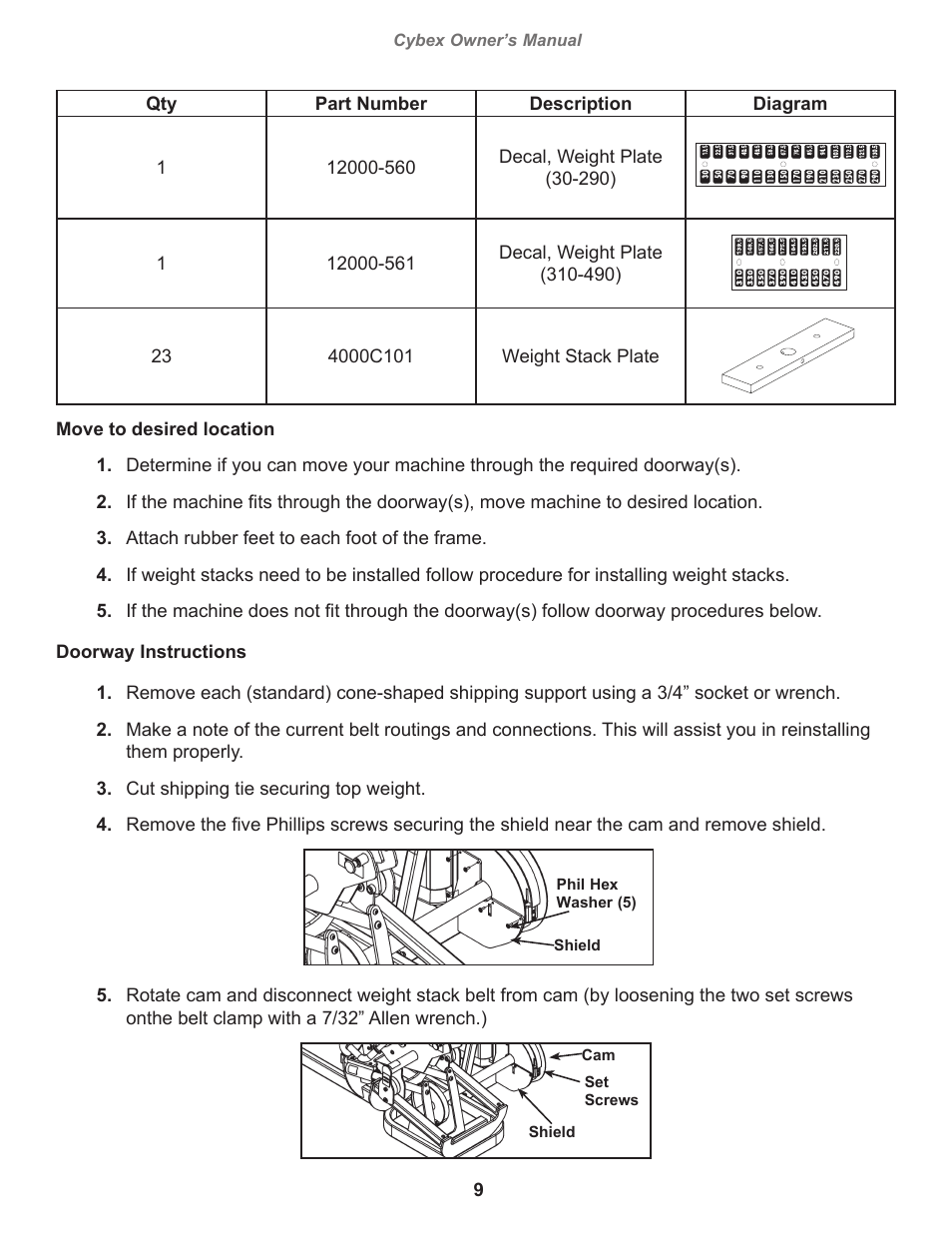 Cybex owner’s manual | Cybex 11040 Eagle Leg Press User Manual | Page 9 / 30