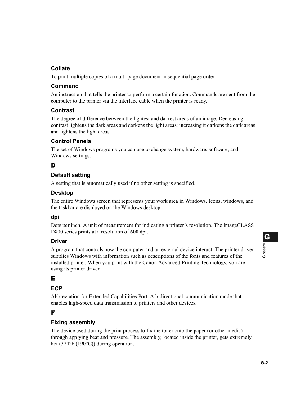 Canon IMAGECLASS D800 User Manual | Page 110 / 120