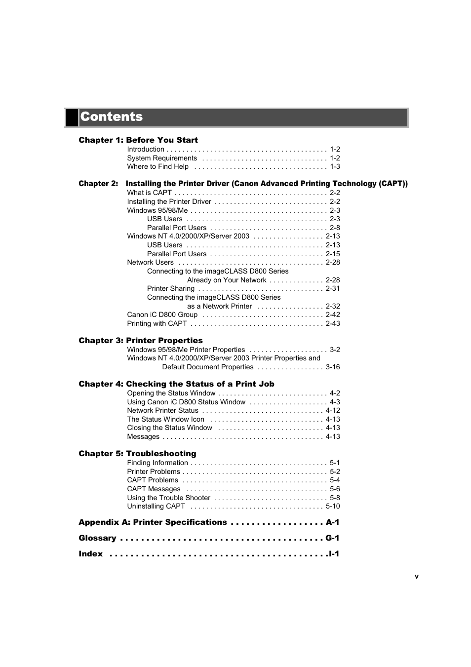 Canon IMAGECLASS D800 User Manual | Page 5 / 120