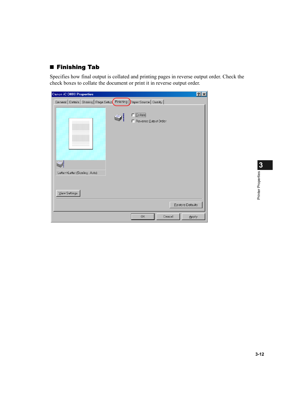 Finishing tab | Canon IMAGECLASS D800 User Manual | Page 66 / 120