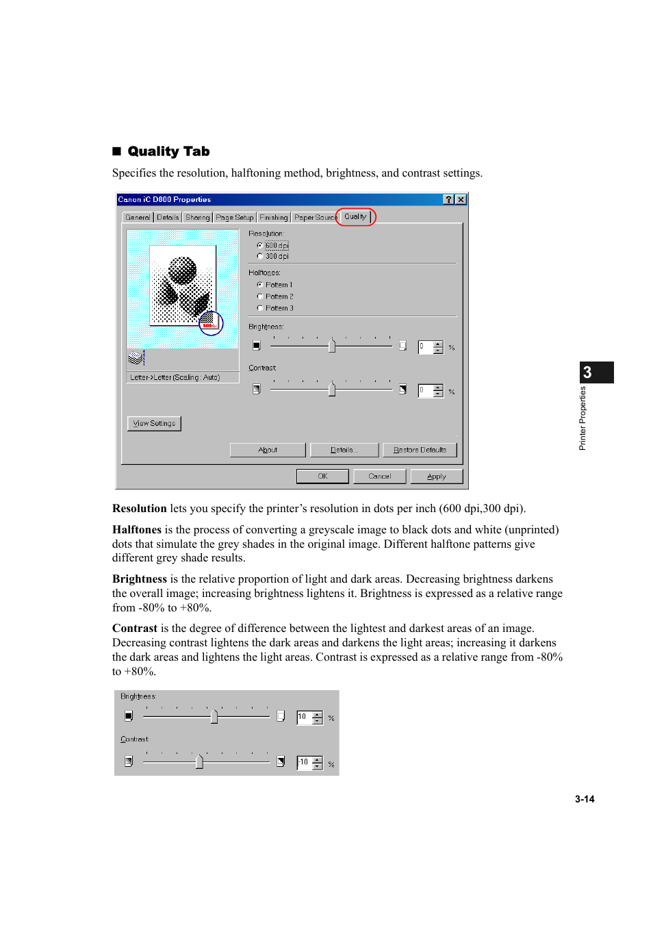 Quality tab | Canon IMAGECLASS D800 User Manual | Page 68 / 120