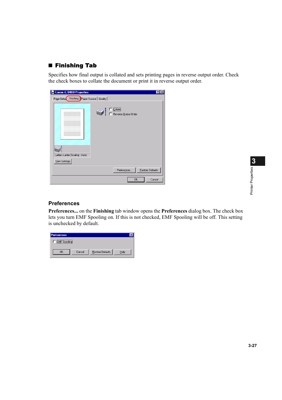 Finishing tab | Canon IMAGECLASS D800 User Manual | Page 81 / 120