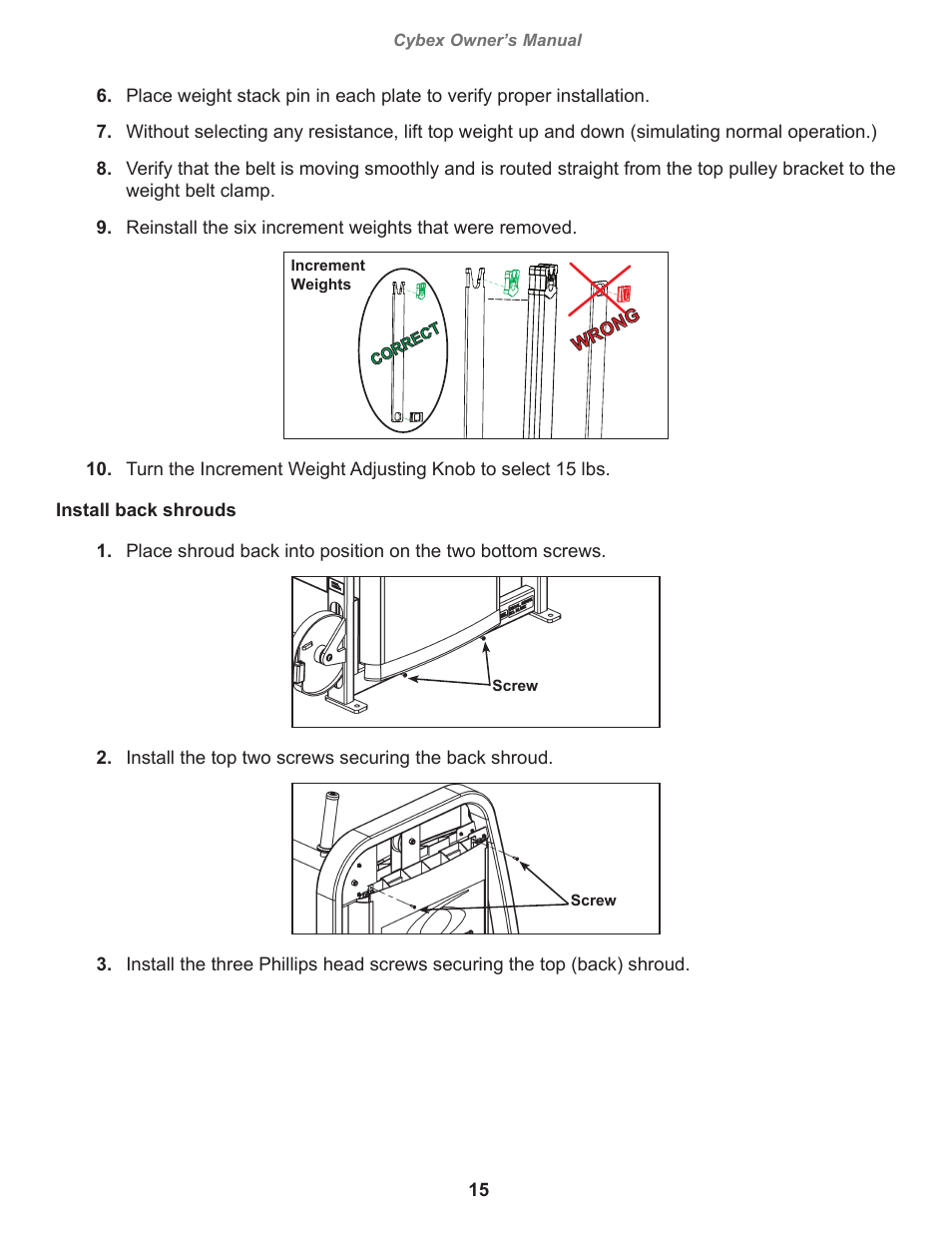 Cybex 11090 Eagle Abdominal User Manual | Page 15 / 32