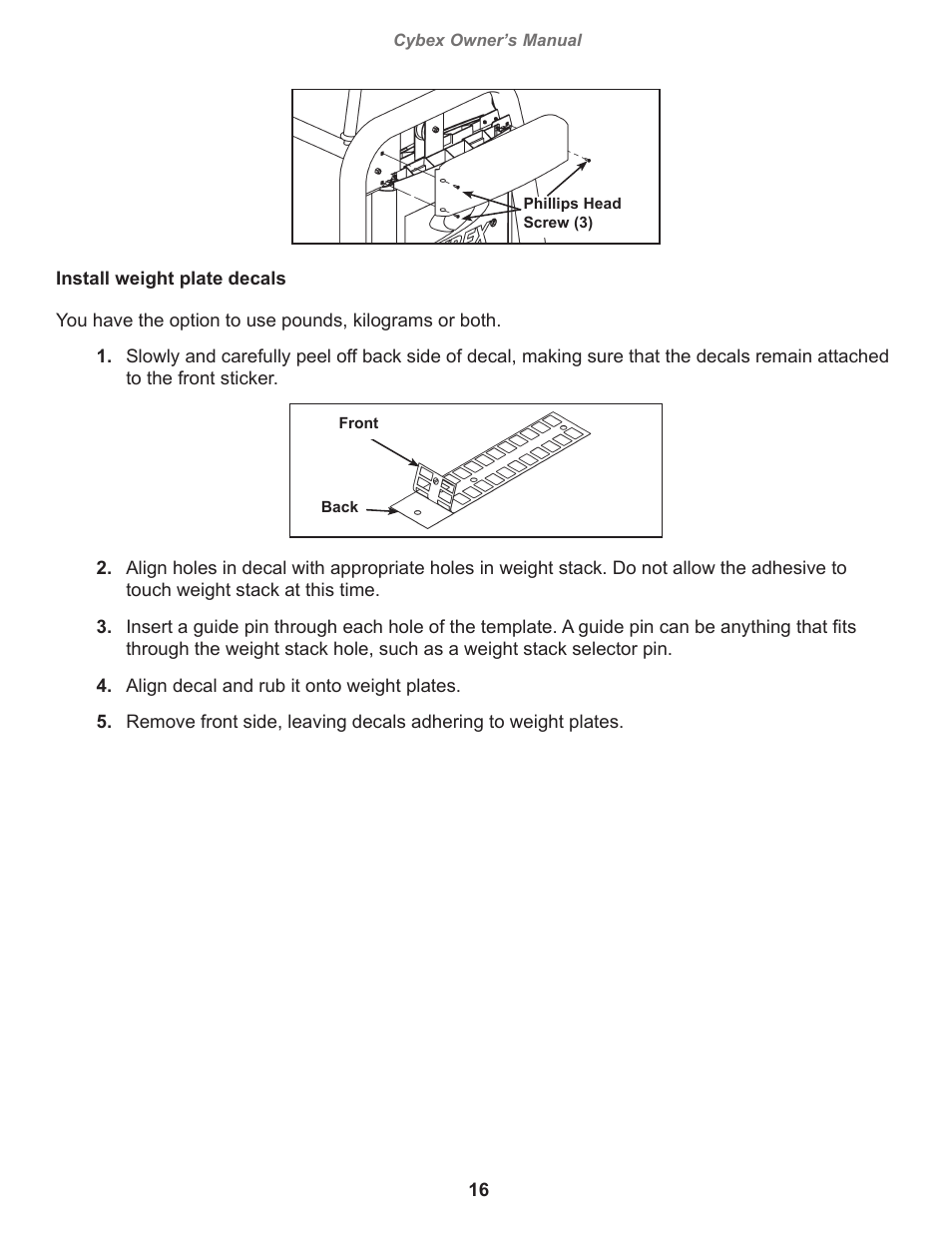 Cybex 11090 Eagle Abdominal User Manual | Page 16 / 32