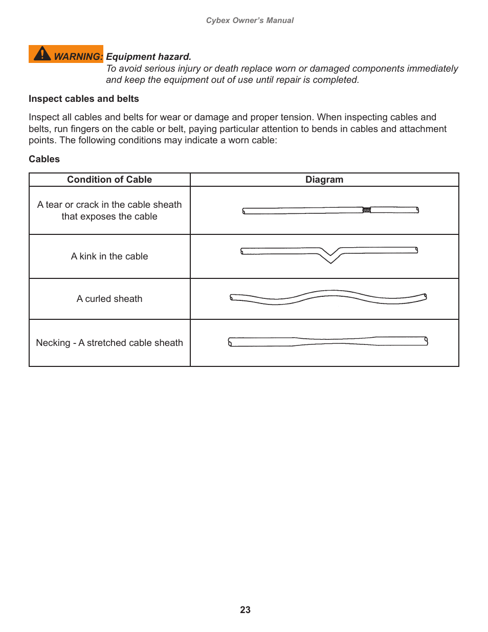 Cybex 11090 Eagle Abdominal User Manual | Page 23 / 32